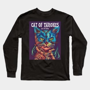 CAT OF THRONES in 8 bits Long Sleeve T-Shirt